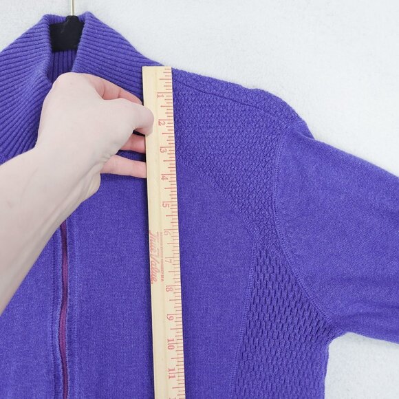 Eddie Bauer Sweater Womens Extra Large Purple Half Zip Knit Mock Neck Pullover - Picture 4 of 10